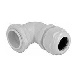 DeLOCK Prensaestopas en ángulo de 90° PG29 gris