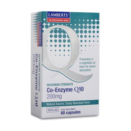 Lamberts Coenzima Q10 200 mg 60 Cápsulas - Suplemento Alimenticio Ubiquinona