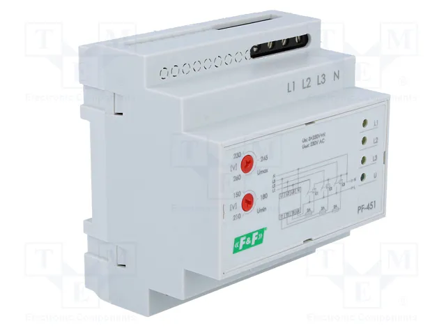F&F PF-451 Relé de monitorización de tensión 3 x 230V AC 16A