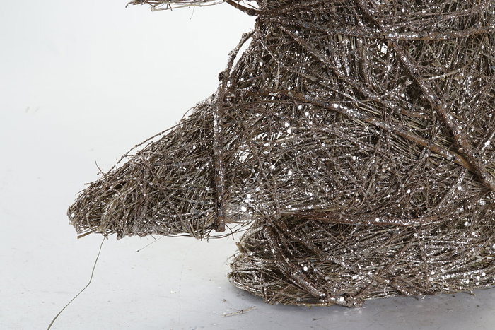 DKD Home Decor Árbol de Navidad 14 x 60 x 46 cm Ratán Marrón Dorado LED