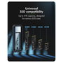 ICY BOX IB-1827MCP-C31 Caja Externa SSD M.2 NVMe / SATA USB 3.2 Gen 2 10 Gbps, Aluminio Negro, Plug and Play
