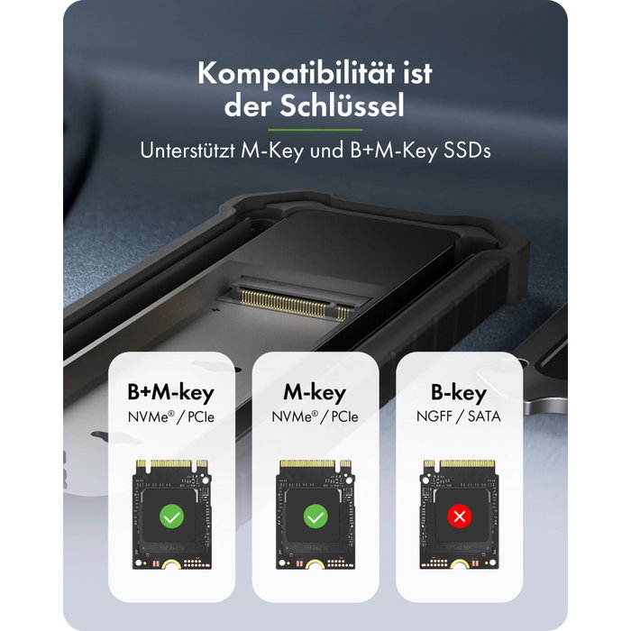 ICY BOX IB-1827MCP-C31 Caja externa para SSD M.2 NVMe y SATA Negro