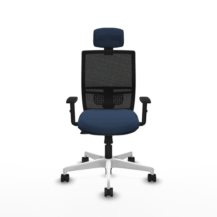 PIQUERAS Y CRESPO Silla de oficina Yunquera con mecanismo Sincro/Traslack Azul marino y Negro