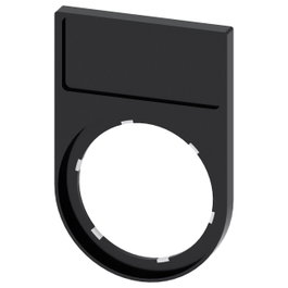 Siemens 3SU1900-0AG10-0AA0 Soporte de etiqueta plano negro para escudo 12,5x27 mm
