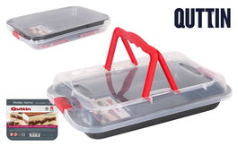 Quttin Molde Horno Cierre 36x23x4.5 cm Acero Inoxidable 0.4 mm (6 Unidades)