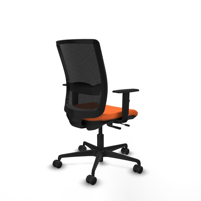 PIQUERAS Y CRESPO Silla de oficina Haches con mecanismo Sincro/Traslack, Tela Naranja y Malla Negra PIQUERAS Y CRESPO Silla de oficina Haches con mecanismo Sincro/Traslack, Tela Naranja y Malla Negra