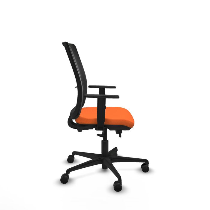 PIQUERAS Y CRESPO Silla de oficina Haches con mecanismo Sincro/Traslack, Tela Naranja y Malla Negra PIQUERAS Y CRESPO Silla de oficina Haches con mecanismo Sincro/Traslack, Tela Naranja y Malla Negra