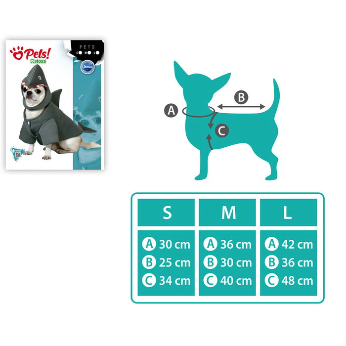 Disfraz para Perro de Tiburón, Talla L, Color Gris