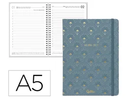Liderpapel Agenda Oficina 2027 Boho Día Página A5 Azul