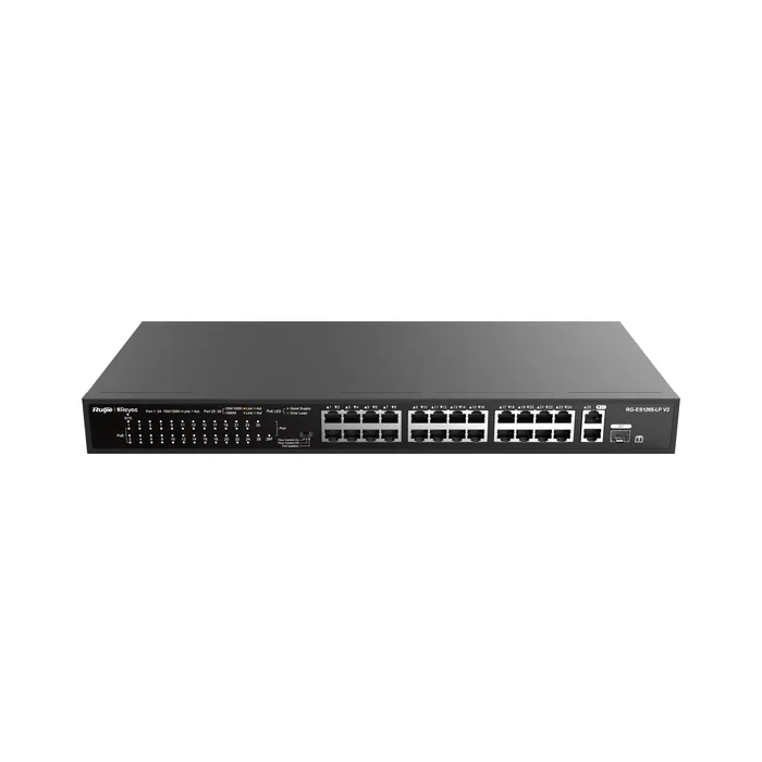 Ruijie Networks RG-ES126S-LP V2 Switch No Administrado Fast Ethernet PoE Negro
