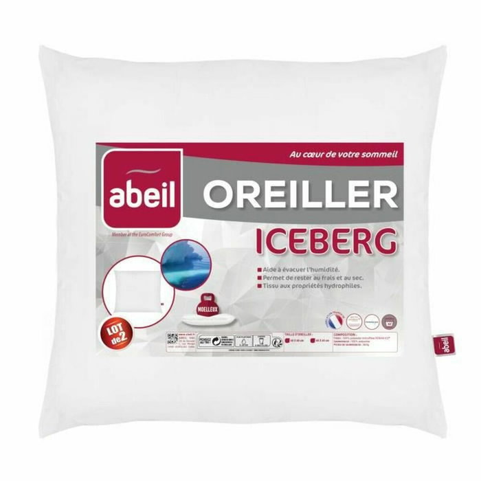 Abeil Juego de 2 almohadas ICEBERG blandas 60x60cm