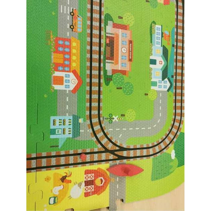 Cefa Alfombra de foam Tren City Adventures con circuito de tren y accesorios