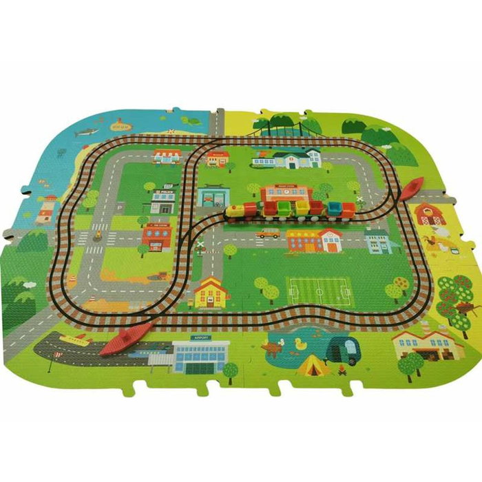 Cefa Alfombra de foam Tren City Adventures con circuito de tren y accesorios