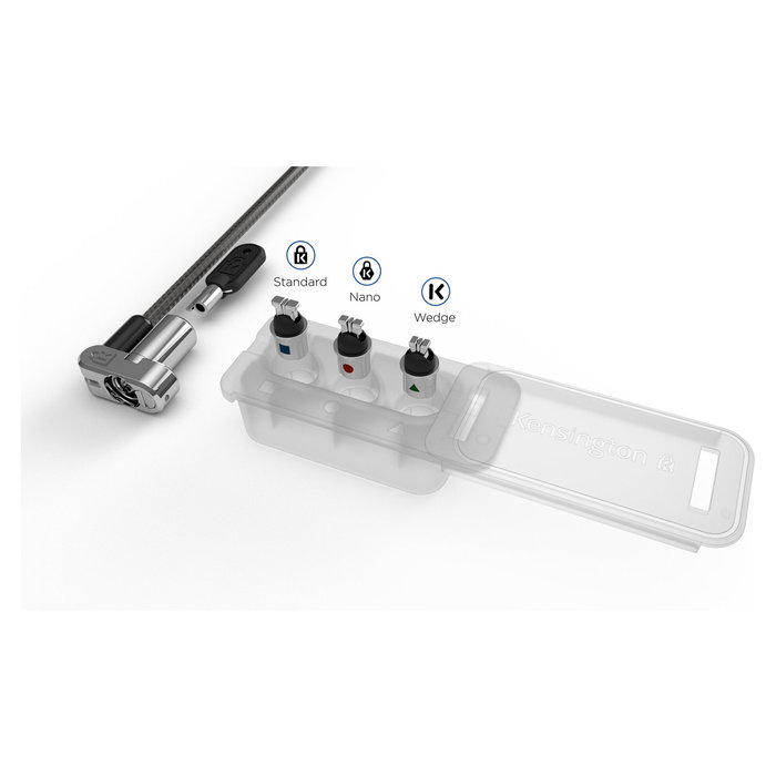 Kensington Universal 3-IN-1 - 3 Puntas de Repuesto para Cabeza de Candado de Seguridad para Portátil, Plata