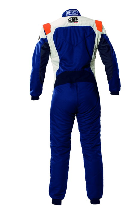 Omp Traje de Carreras First Evo My2025 FIA 8856-2018 Navy Azul - Fluo Naranja Talla 52 OMPIA0-1874-A01-249-52
