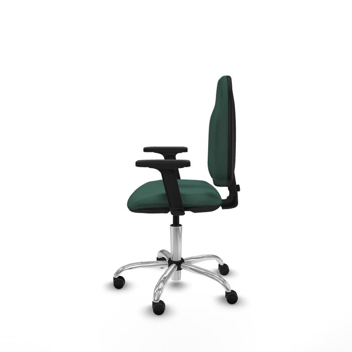 PIQUERAS Y CRESPO Silla de oficina Algarra Verde botella con Brazos 2D y Base cromada PIQUERAS Y CRESPO Silla de oficina Algarra Verde botella con Brazos 2D y Base cromada