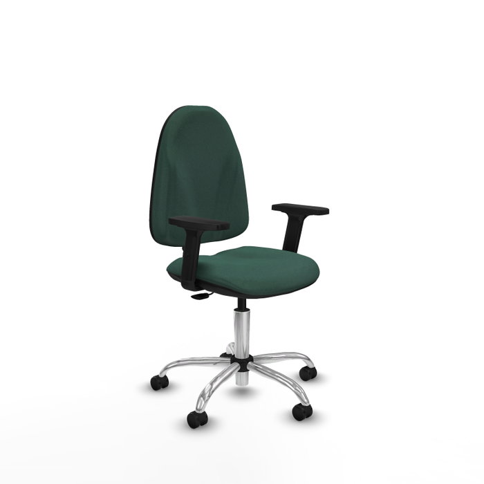 PIQUERAS Y CRESPO Silla de oficina Algarra Verde botella con Brazos 2D y Base cromada PIQUERAS Y CRESPO Silla de oficina Algarra Verde botella con Brazos 2D y Base cromada