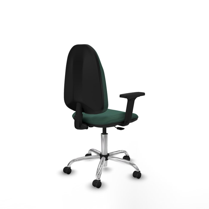 PIQUERAS Y CRESPO Silla de oficina Algarra Verde botella con Brazos 2D y Base cromada PIQUERAS Y CRESPO Silla de oficina Algarra Verde botella con Brazos 2D y Base cromada