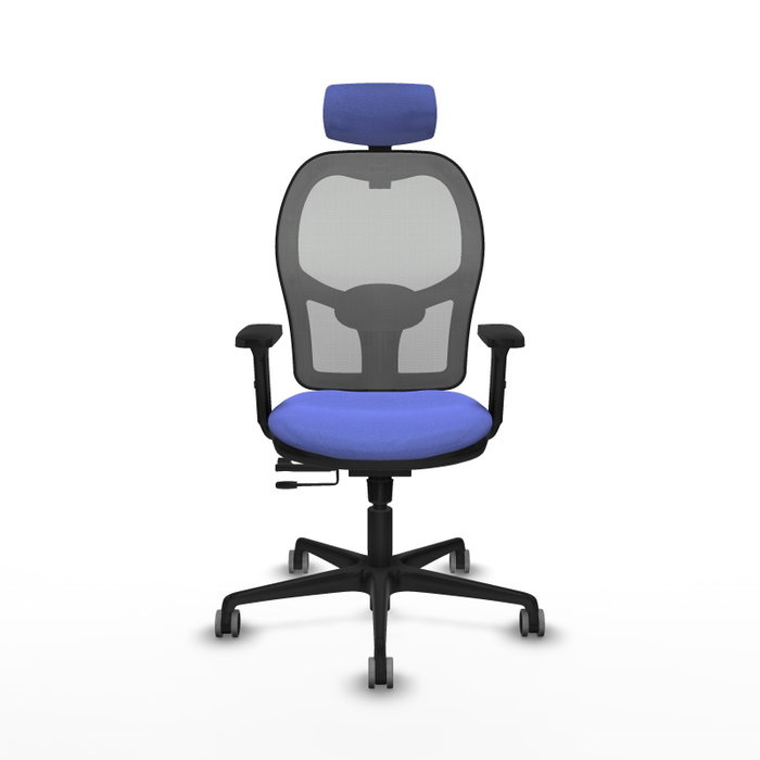 PIQUERAS Y CRESPO Silla de oficina Jorquera con mecanismo Sincro/Traslack, Azul claro y Gris