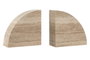 DKD Home Decor Sujetalibros Set de 2 Mármol Travertino Marrón
