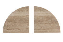 DKD Home Decor Sujetalibros Set de 2 Mármol Travertino Marrón