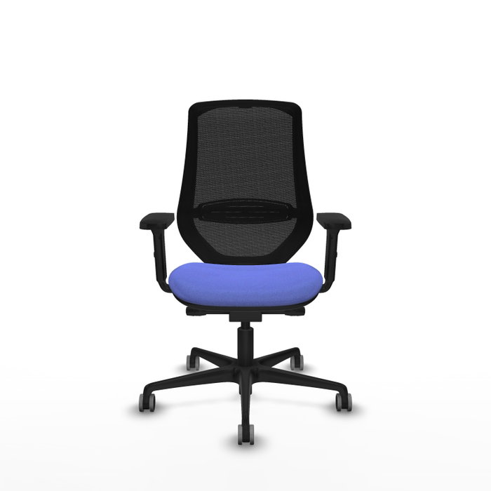 PIQUERAS Y CRESPO Silla de oficina Mardos con mecanismo Sincro/Traslack, Azul claro y Negro
