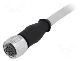 HARTING Conector M12 hembra de 12 pines con cable de 2 m