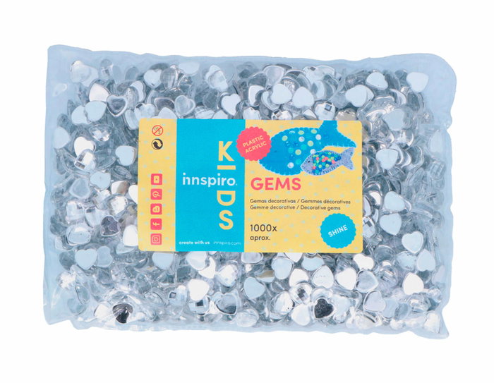 Innspiro Gemas de Corazón Transparentes 10x10mm (1000 unidades)