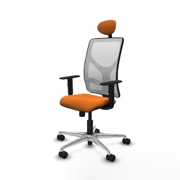 PIQUERAS Y CRESPO Silla de oficina Motilla con mecanismo Sincro, Naranja y Blanco