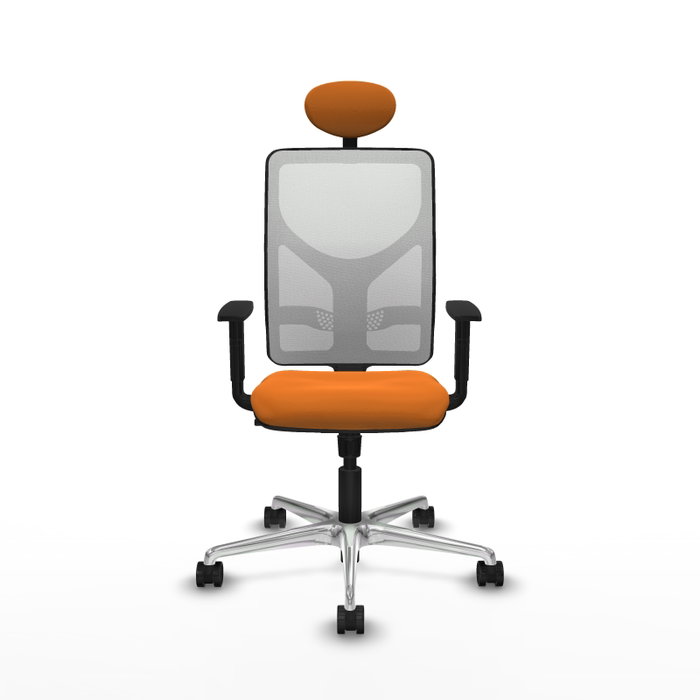 PIQUERAS Y CRESPO Silla de oficina Motilla con mecanismo Sincro, Naranja y Blanco