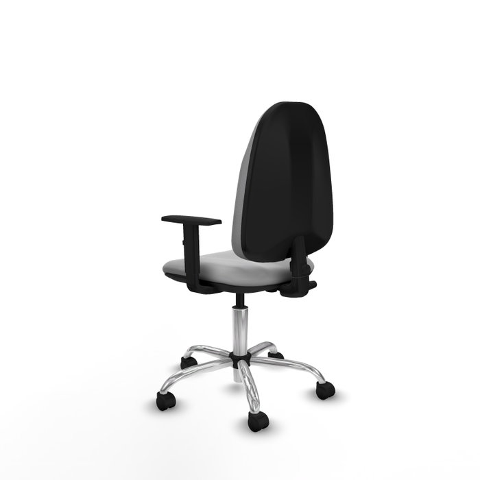 PIQUERAS Y CRESPO Silla de oficina Algarra Gris claro, Similpiel, Base cromada, Brazos 1D