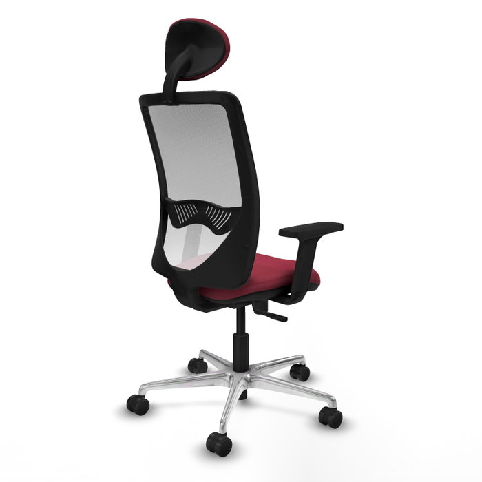 PIQUERAS Y CRESPO Silla de oficina Zulema con mecanismo Sincro, Tela Granate y Malla Blanca PIQUERAS Y CRESPO Silla de oficina Zulema con mecanismo Sincro, Tela Granate y Malla Blanca