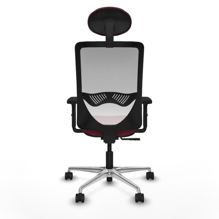 PIQUERAS Y CRESPO Silla de oficina Zulema con mecanismo Sincro, Tela Granate y Malla Blanca PIQUERAS Y CRESPO Silla de oficina Zulema con mecanismo Sincro, Tela Granate y Malla Blanca