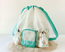 KioKids Bolsa de Playa Caracoles Beige Happy Summer