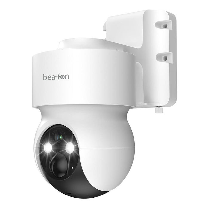 Bea-fon SAFER 3S Pro Cámara de Seguridad IP Exterior Inalámbrica, Compatible Tuya Alexa Google, 3MP 2K Visión Nocturna, Batería/Solar, IP65, Blanco