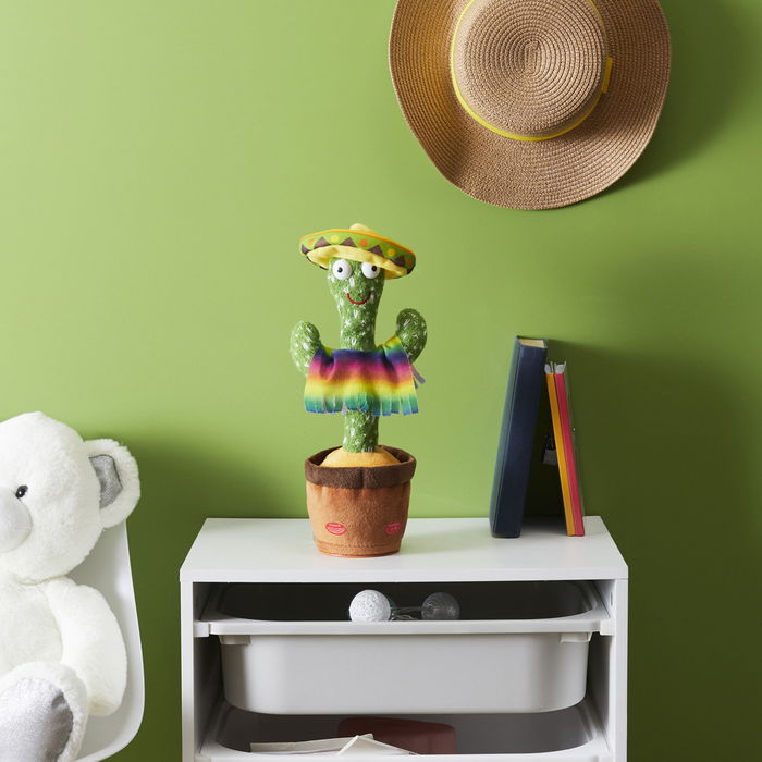 Jeux 2 momes Cactus Bailarín que Repite y Baila, Juguete para Mayores de 3 Años, 14x10x32 cm