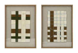 DKD Home Decor Set de 2 Cuadros Abstractos 3D Beige y Verde