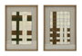 DKD Home Decor Set de 2 Cuadros Abstractos 3D Beige y Verde