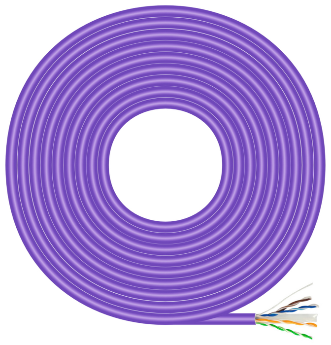 Aisens Bobina Cable de Red Cat6 UTP Rígido AWG23 CCA Violeta 500m