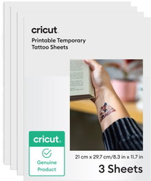 Cricut Papel para Tatuajes Imprimible A4 (3 hojas) Transparente