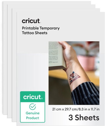 Cricut Papel para Tatuajes Imprimible A4 (3 hojas) Transparente Cricut Papel para Tatuajes Imprimible A4 (3 hojas) Transparente