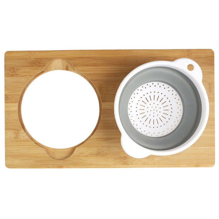 Cook Concept Tabla para Cortar con Escurridor de Silicona en Bambú