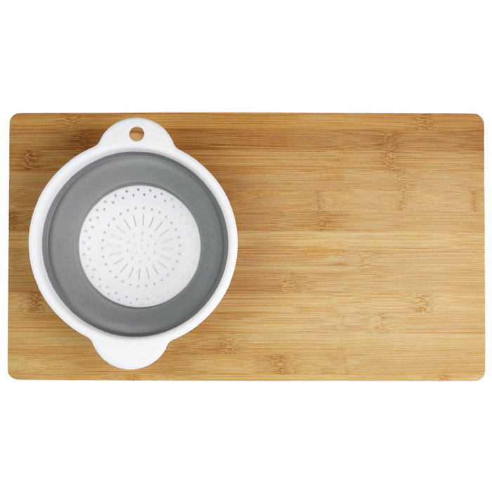 Cook Concept Tabla para Cortar con Escurridor de Silicona en Bambú