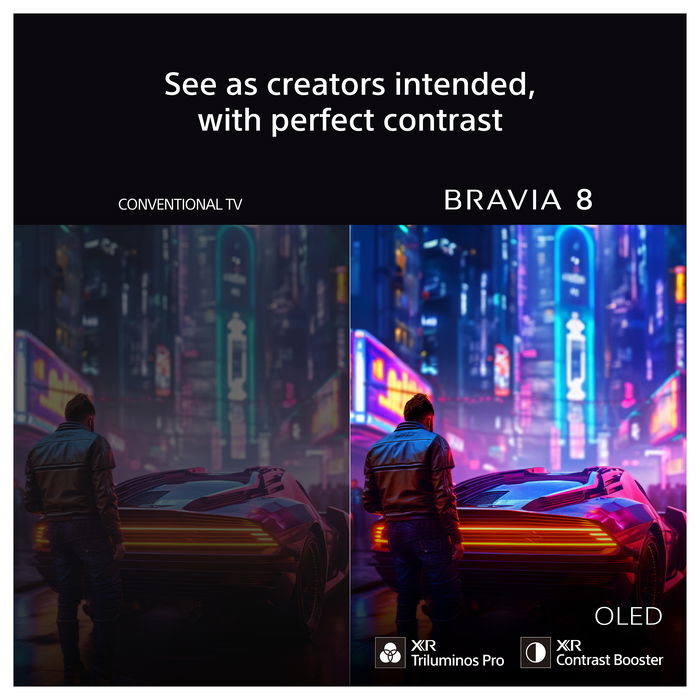 SONY FWD-77XR80 Smart TV OLED 77" (195 cm) 4K Ultra HD 3840x2160, Android TV 12, WiFi 6, Bluetooth 5.3, HDR10, Dolby Vision, HDMI 4x, 120 Hz, VRR, Negro