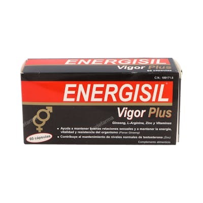 Energisil Vigor Plus Ginseng Arginina Vitaminas Zinc 60 Cápsulas