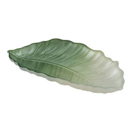 Ixia Bandeja Hoja Verde de Cristal Decoración 31 x 18 cm