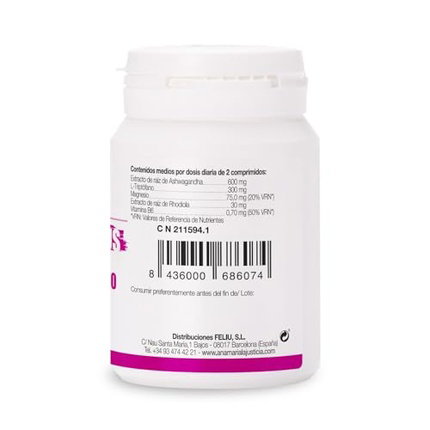 ANA MARIA LAJUSTICIA Triptófano Plus con Ashwagandha, Rhodiola y Magnesio 60 comprimidos