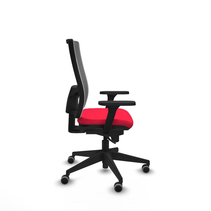 PIQUERAS Y CRESPO Silla de oficina Horna con mecanismo Sincro, Rojo y Gris