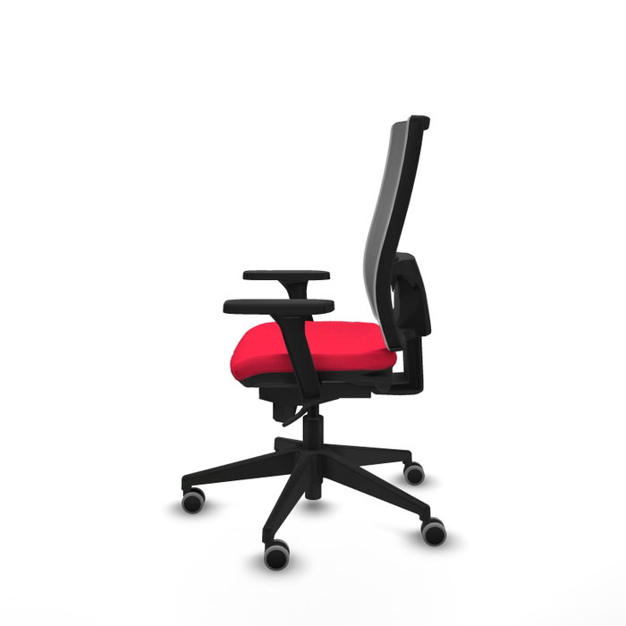 PIQUERAS Y CRESPO Silla de oficina Horna con mecanismo Sincro, Rojo y Gris