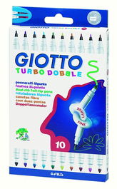 Rotulador Fibra Giotto Turbo Dobble Estuche De 10 Col. (Set de 10)